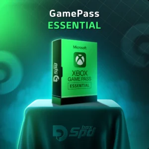 تصویر تبلیغاتی اشتراک Xbox Game Pass Essential با کنسول ایکس‌باکس سری اس و وان، نمایش لوگو و بازی‌های منتخب گیم پس اسنشیال
